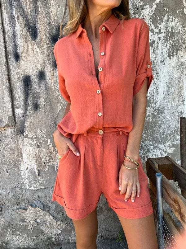 Melda - Breezy Buttoned Set