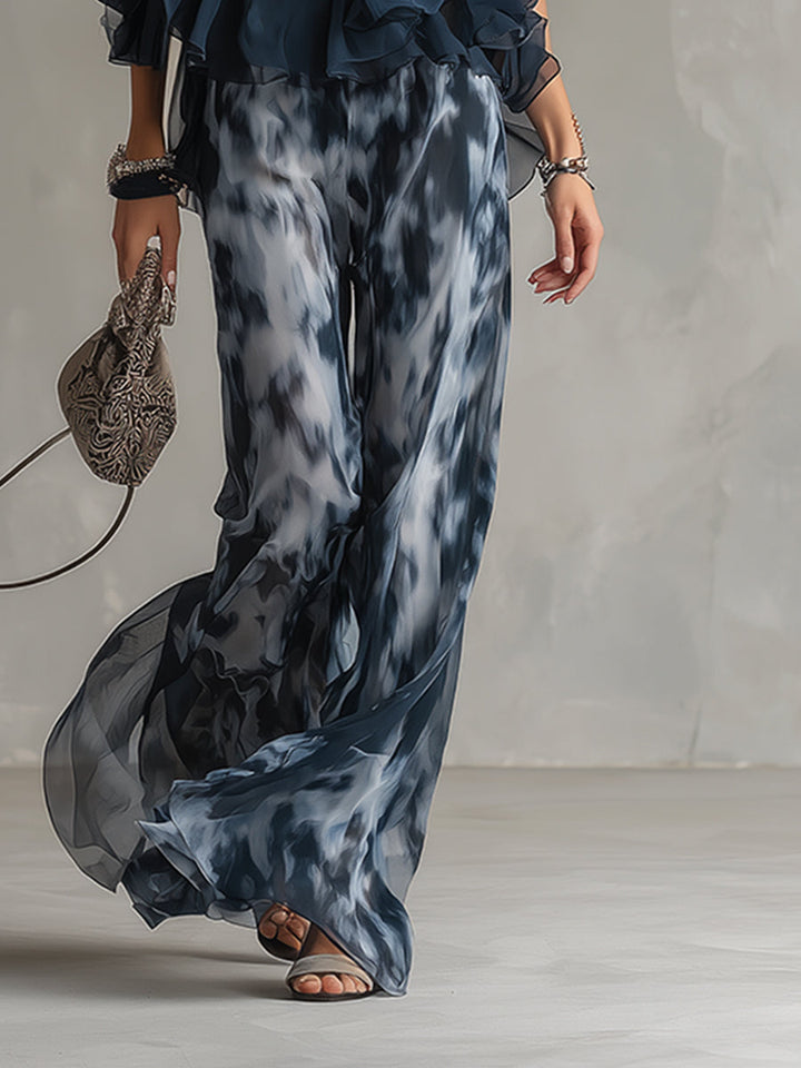 Elise | Elegant and lightweight suit with fluid top and wide trousers