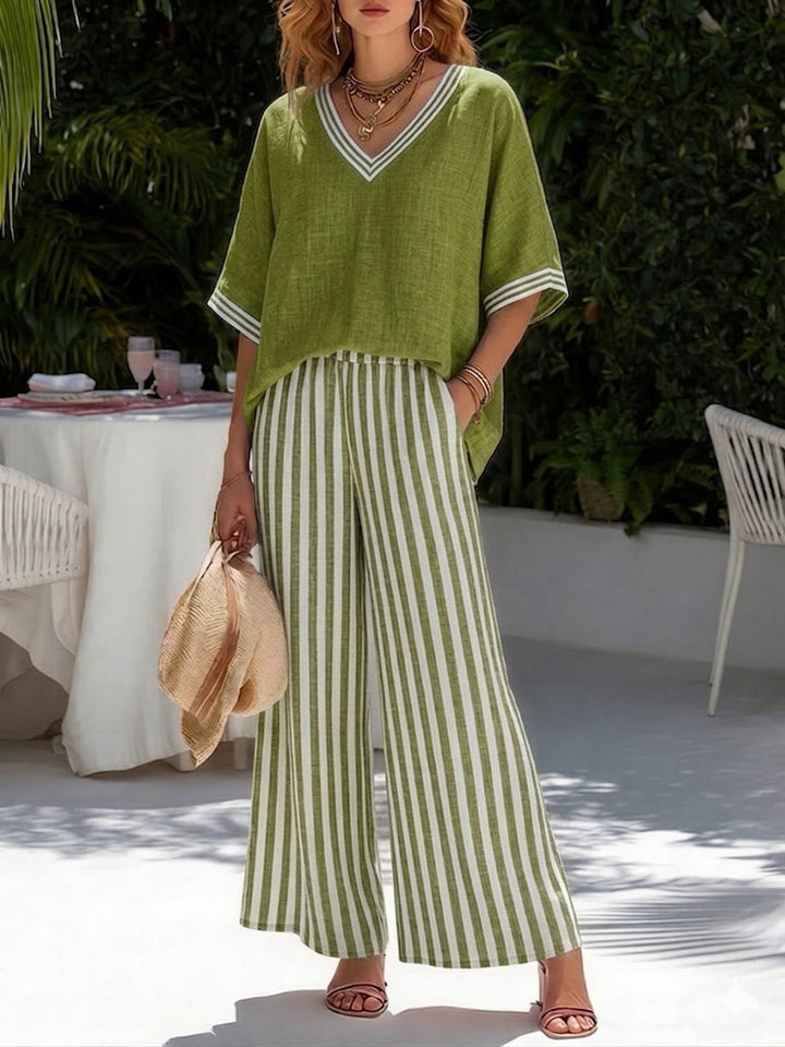 Amélia | Striped Linen Set